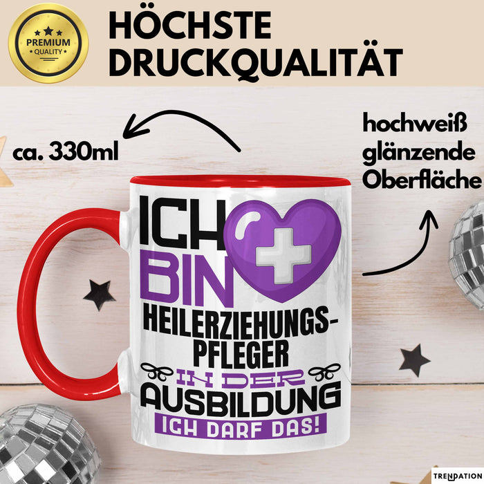 Heilerziehungspfleger Ausbildung Tasse Geschenk Ich Bin Heilerziehungspfleger In Der Ausbildung Ich Darf Das Geschenkidee Spruch Rot Trendation
