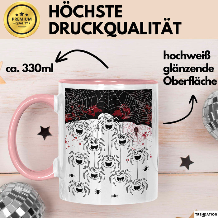 Spinne Vogelspinne Tier Tasse Geschenk Lustige Geschenkidee Spruch Rosa Trendation