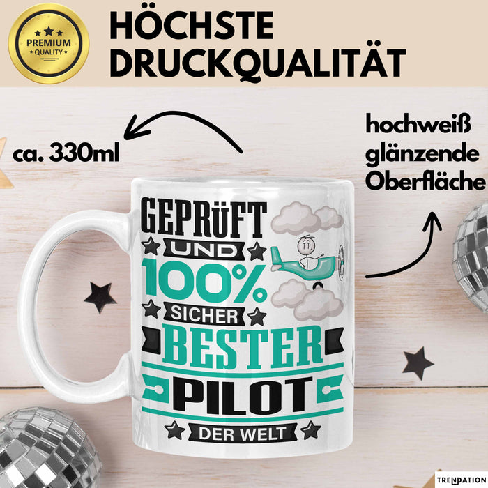 Pilot Geschenk Lustiger Spruch für Pilot Geschenkidee Bester Pilot Der Welt Weiß Trendation