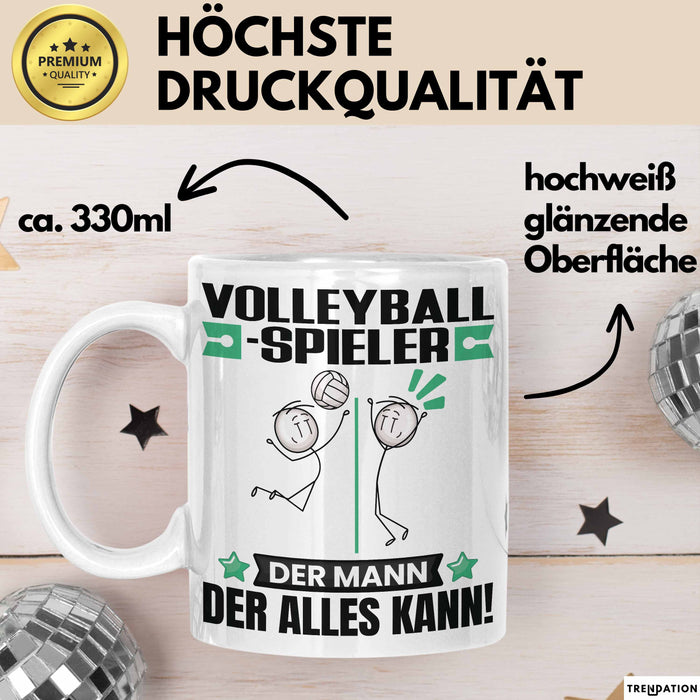 Volleyballspieler Tasse Geschenk für Volleyballspieler Der Mann Der Alles Kann Geschenkidee zum Geburtstag Weiß Trendation