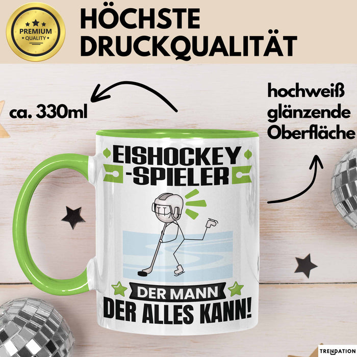 Eishockeyspieler Tasse Geschenk für Eishockeyspieler Der Mann Der Alles Kann Geschenkidee zum Geburtstag Grün Trendation