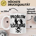 Backen Tasse Geschenk für Bäcker Männer Geschenkidee Problem und Lösung Backen Kochen Weiß Trendation