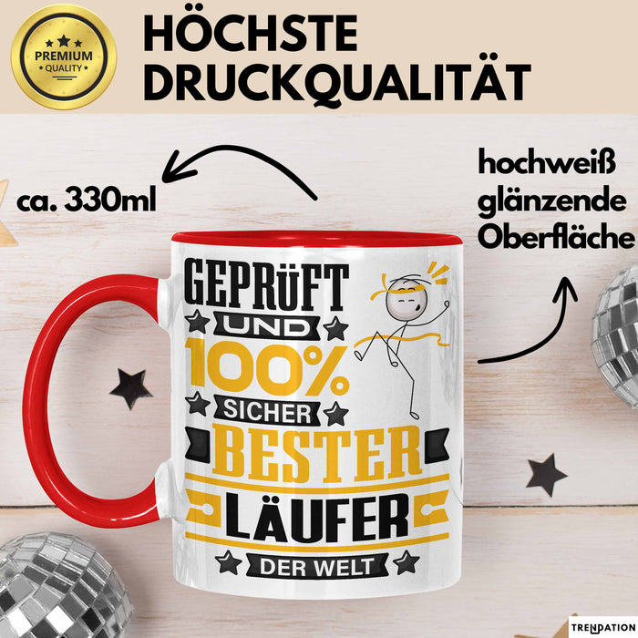 Läufer Geschenk Lustiger Spruch für Läufer Geschenkidee Bester Läufer Der Welt Rot Trendation