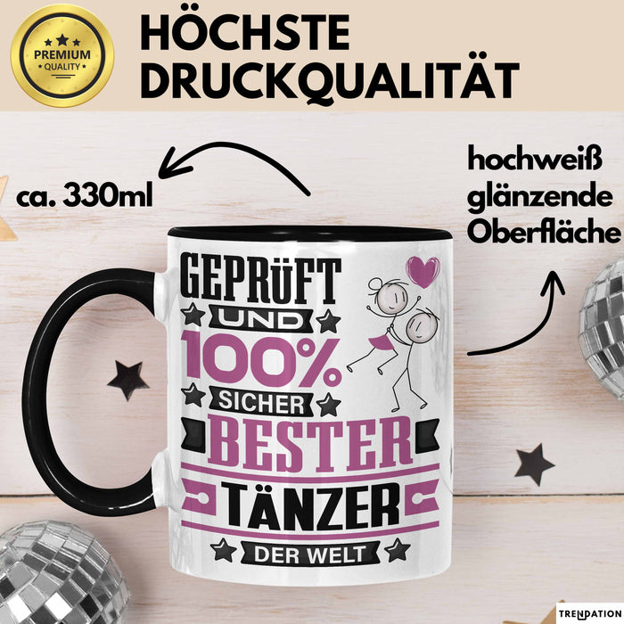 Tänzer Geschenk Lustiger Spruch für Tänzer Geschenkidee Bester Tänzer Der Welt Schwarz Trendation