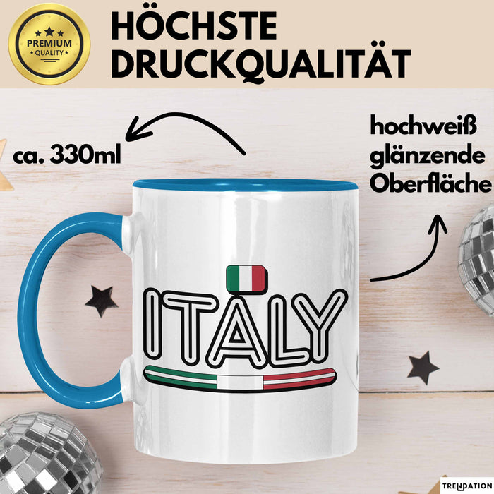 Italien Italien Karte Tasse Geschenk Lustige Geschenkidee Spruch Italien Blau Trendation