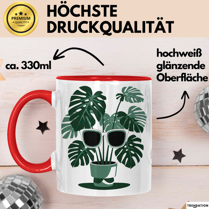 Pflanzenmama Tasse Geschenkidee für Zimmerpflanzen Pflegerin Rot Trendation