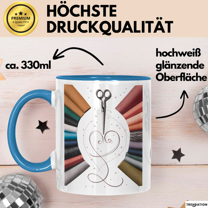 Schneider Tasse Geschenk Lustige Geschenkidee Spruch Für Näh Künstler Blau Trendation
