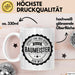Bauarbeiter Tasse Geschenk 100% Bester Bauleiter Handwerker Geschenkidee Lustig Weiß Trendation