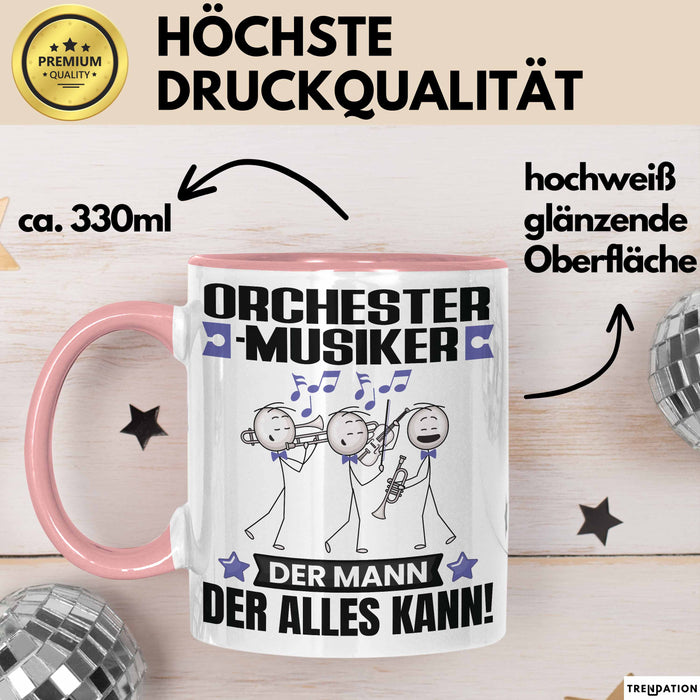 Orchestermusiker Tasse Geschenk für Orchestermusiker Der Mann Der Alles Kann Geschenkidee zum Geburtstag Rosa Trendation