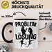 Fußballer Tasse Geschenk für Fußballspieler Männer Geschenkidee Problem und Lösung Fussball Spielen Schwarz Trendation