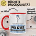Polizist Geschenk Tasse Ich Bin Polizist Aber Sag Doch Einfach Superheld Lustige Geschenkdiee für Polizist Kaffee-Becher Rot Trendation