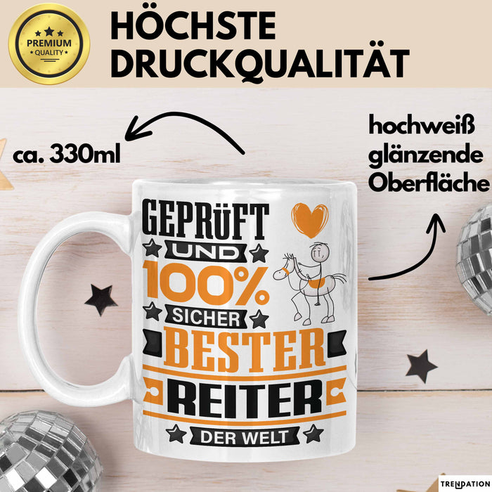 Reiter Geschenk Lustiger Spruch für Reiter Geschenkidee Bester Reiter Der Welt Weiß Trendation