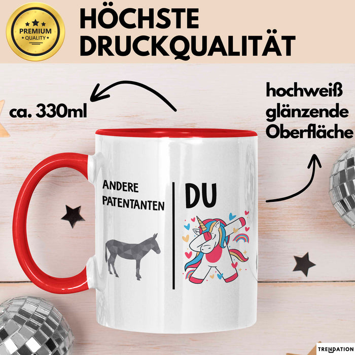 Patentante Tante Tasse Becher Geschenk Lustige Geschenkidee Spruch Andere Patentanten Rot Trendation