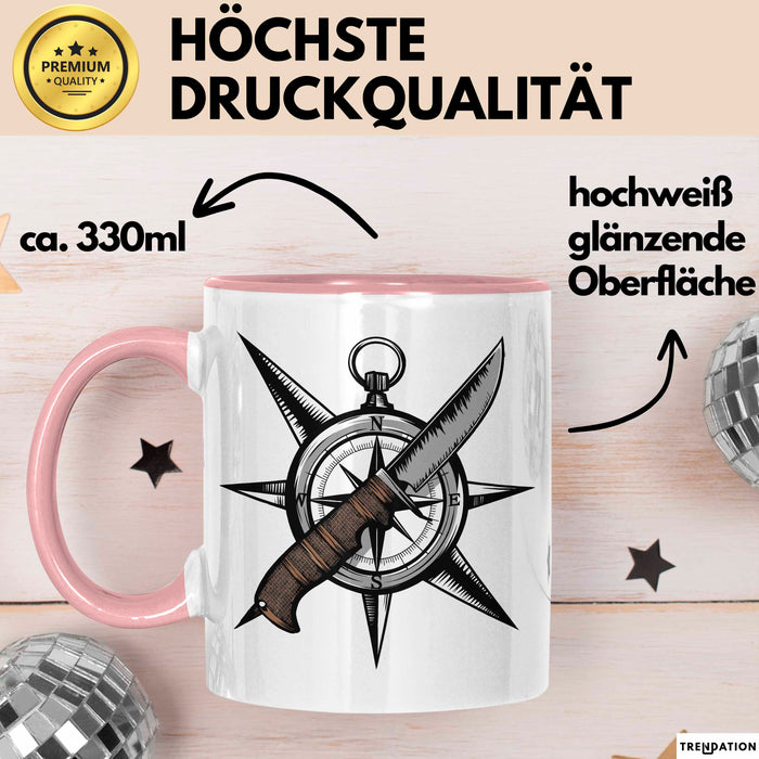 Survivalist Tasse Geschenkidee für Prepper und Outdoor Fans Rosa Trendation
