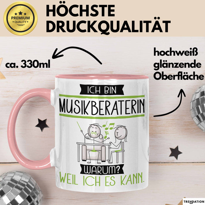 Musikberaterin Tasse Geschenk Ich Bin Musikberaterin Warum Weil Ich Es Kann Geschenkidee Geburtstag Rosa Trendation
