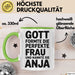 Anja Tasse Geschenk Gott Formte Die Perfekte Frau Anja Geschenkidee Grün Trendation
