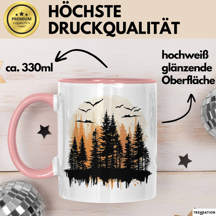 Wald Tasse Geschenk Wandern Geschenkidee Wanderlustige Rosa Trendation