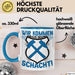 Aue im Erzgebirge Tasse Wir Kommen Aus Dem Schacht Steine Klopfen Kaffee-Becher Geschenkidee Geschenk Blau Trendation