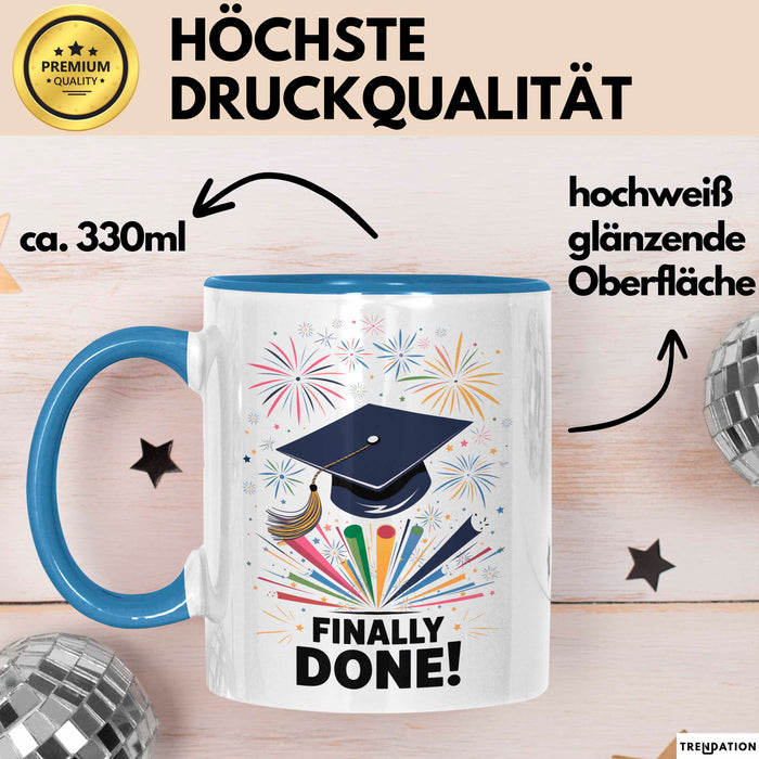 Abschluss Tasse Geschenk Lustige Geschenkidee Spruch Für Neue Absolventen Blau Trendation