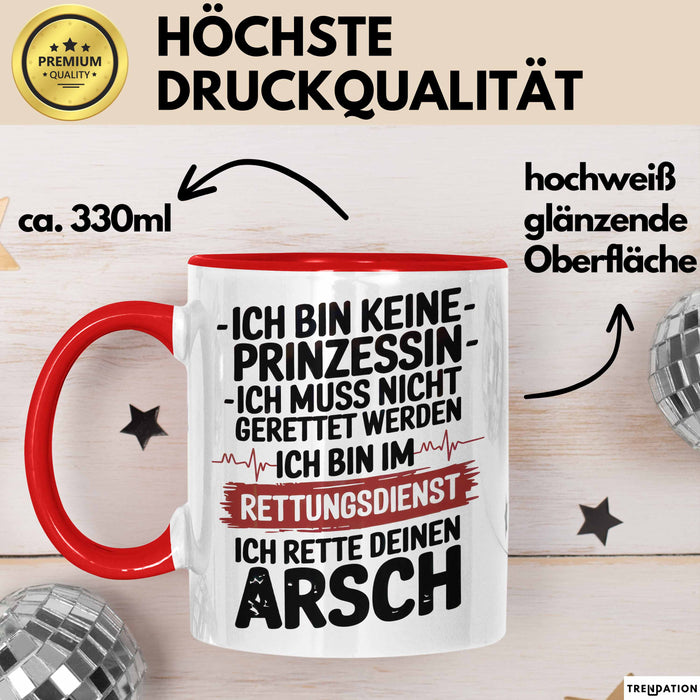 Sanitäter Tasse Geschenk Rettungsdienst Notfalldienste Rot Trendation