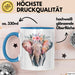 Elefant Tier Blumen Tasse Geschenk Lustige Geschenkidee Spruch Blau Trendation