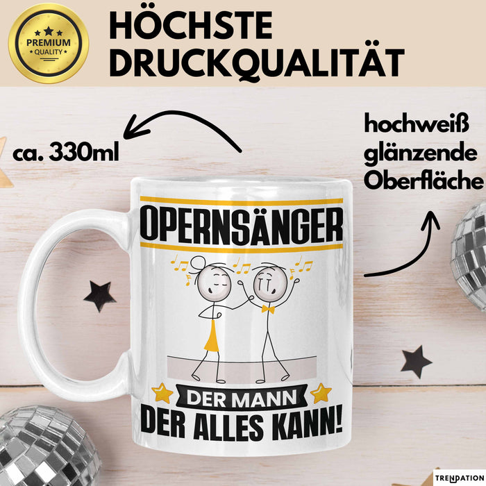Opernsänger Tasse Geschenk für Opernsänger Der Mann Der Alles Kann Geschenkidee zum Geburtstag Weiß Trendation