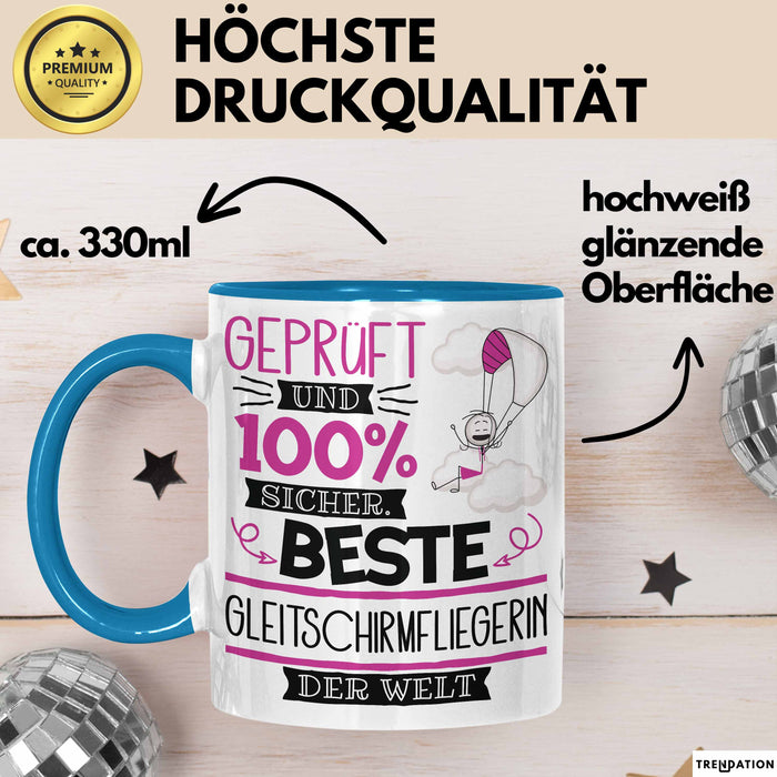 Gleitschirmfliegerin Geschenk Becher Tasse Gott Schuf Alle Menschen Gleich Nur Die Besten Durfeten Gleitschirmfliegerin Werden Geschenkidee Lustig Blau Trendation