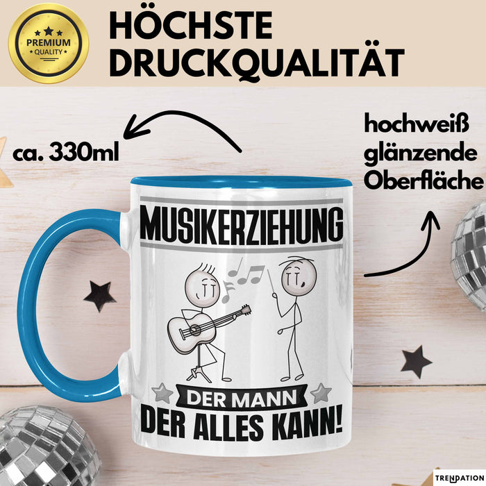 Musikerziehung Tasse Geschenk für Musikerziehung Der Mann Der Alles Kann Geschenkidee zum Geburtstag Blau Trendation