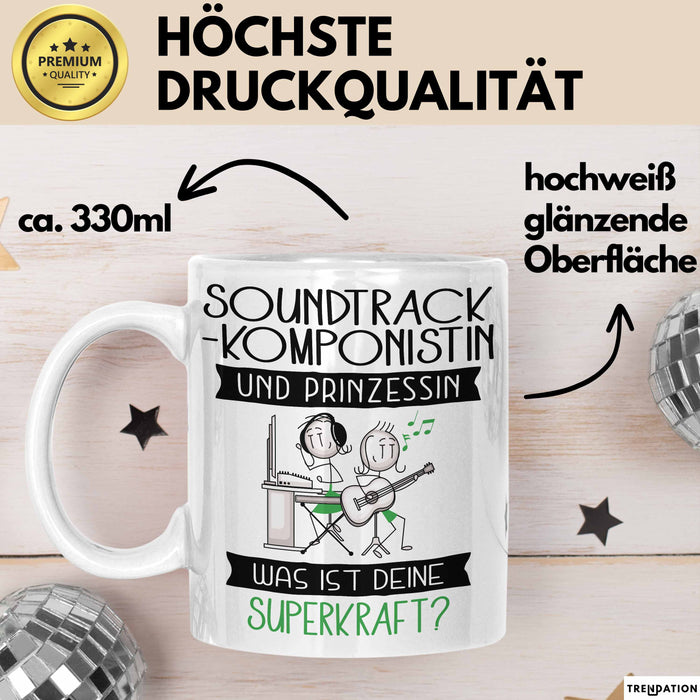 Soundtrack-Komponistin Und Prinzessin Tasse Geschenk Für Eine Soundtrack-Komponistin Geburtstag Was Ist Deine Superkraft Weiß Trendation