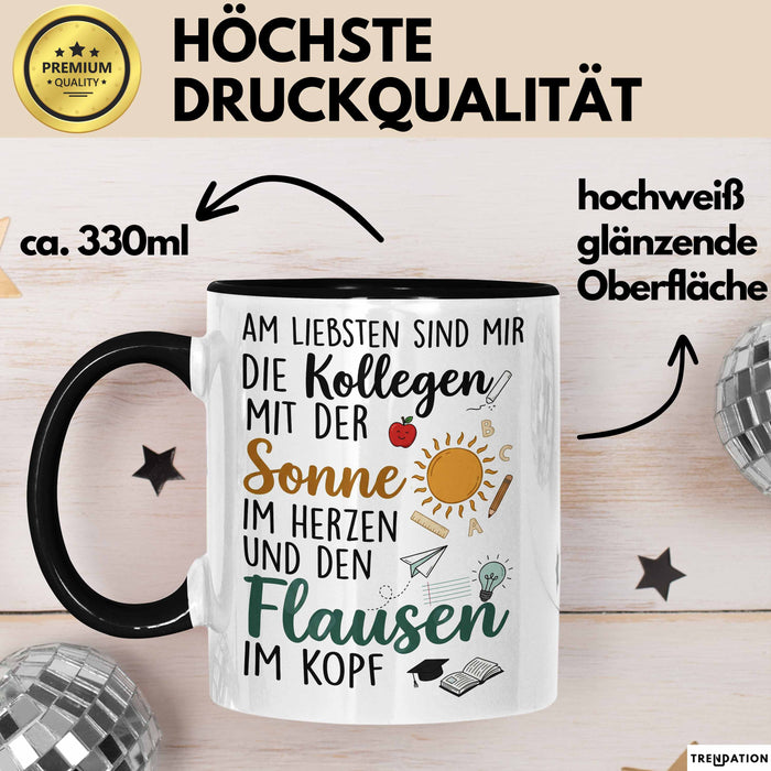 Büroarbeit Kollege Wertschätzung Tasse Geschenk Lustige Geschenkidee Spruch Am Liebsten Sind Mir Die Kollegen Trendation