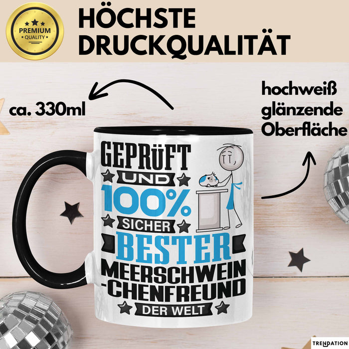 Meerschweinchenfreund Geschenk Lustiger Spruch für Meerschweinchenfreund Geschenkidee Bester Meerschweinchenfreund Der Welt Schwarz Trendation
