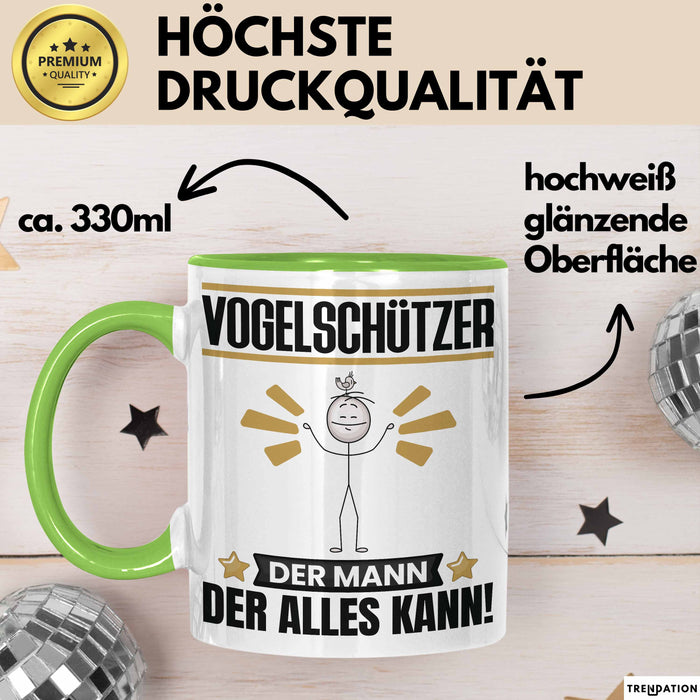 Vogelschützer Tasse Geschenk für Vogelschützer Der Mann Der Alles Kann Geschenkidee zum Geburtstag Grün Trendation