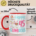 45er Geburtstag Tasse Geschenk Happy 45 And Glamarous Llama Alpaka Liebhaber Geschenkidee zum Geburtstag Rot Trendation