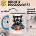 Waschbär Tierliebhaber Kaffee Tasse Geschenk Lustige Geschenkidee Spruch Blau Trendation