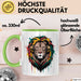 Löwe Tier Kopfhörer Sonnenbrille Tasse Geschenk Lustige Geschenkidee Spruch Grün Trendation