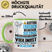 Violinist Geschenk Tasse Lustiger Spruch Erheben Sie Sich Der Violinist Betritt den Raum Grün Trendation