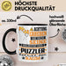 Puzzler Geschenk Tasse Lustiger Spruch Erheben Sie Sich Der Puzzler Betritt den Raum Schwarz Trendation
