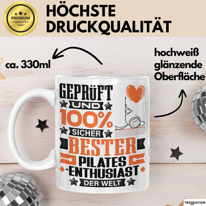 Pilates-Enthusiast Geschenk Lustiger Spruch für Pilates-Enthusiast Geschenkidee Bester Pilates-Enthusiast Der Welt Weiß Trendation