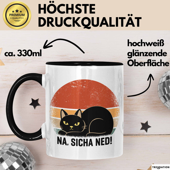 Katze Tasse Geschenk Na Sicha Ned Geschenkidee Katzenliebhaber Kaffee-Becher Trendation