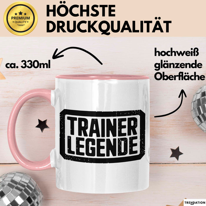 Fußballtrainer Fußballteam Tasse Geschenk Lustige Geschenkidee Spruch Trainer Legende Rosa Trendation