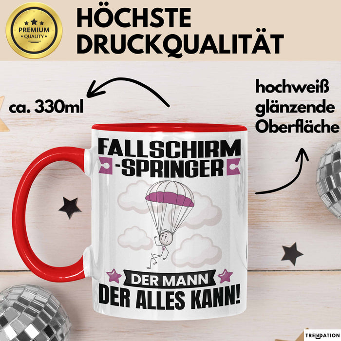 Fallschirmspringer Tasse Geschenk für Fallschirmspringer Der Mann Der Alles Kann Geschenkidee zum Geburtstag Rot Trendation