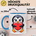 Pinguin Herz Tasse Geschenk Lustige Geschenkidee Spruch Blau Trendation