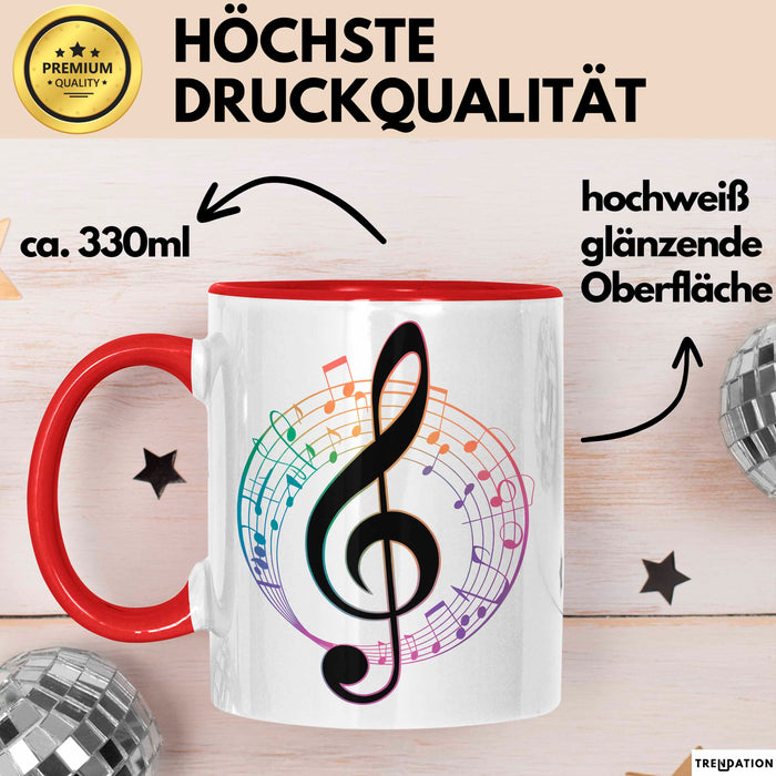 Musikliebhaber Musiker Tasse Geschenk Lustige Geschenkidee Spruch Rot Trendation