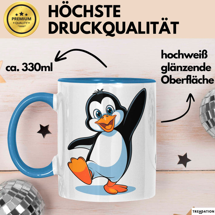 Pinguin Tier Tasse Geschenk Lustige Geschenkidee Spruch Blau Trendation