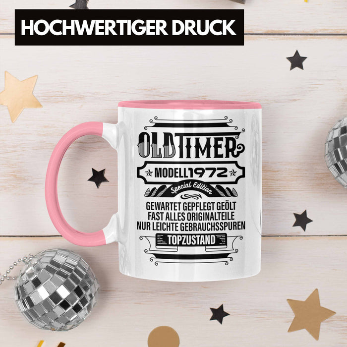 TRENDATION 50. Geburtstag Tasse Frau Mann Geschenk 50er Geschenkidee 50 Mutter Vater Rosa Trendation