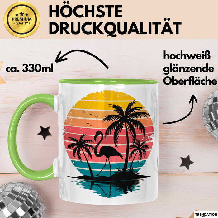 Flamingo Tier Tasse Geschenk Lustige Geschenkidee Spruch Grün Trendation