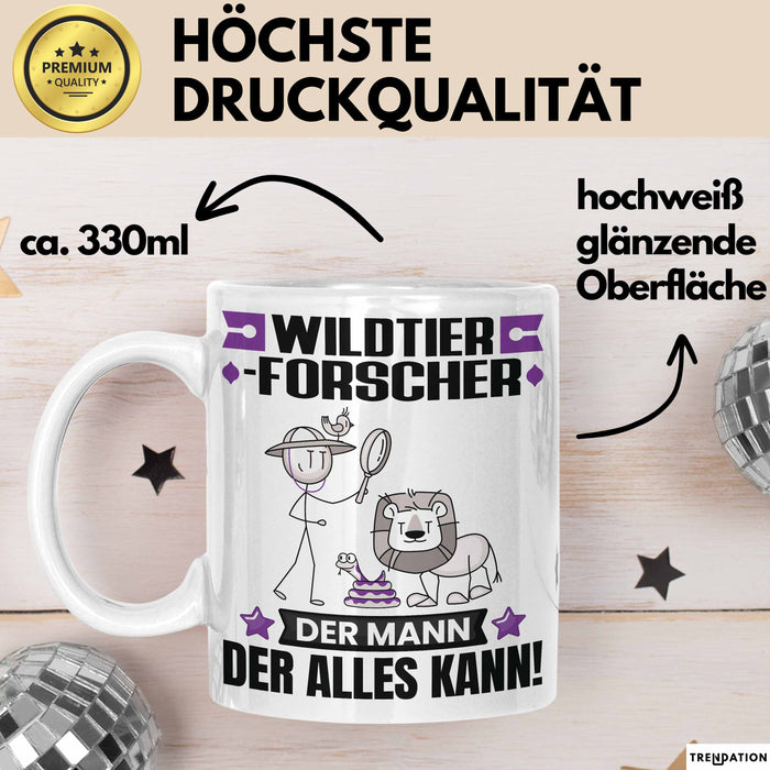 Wildtierforscher Tasse Geschenk für Wildtierforscher Der Mann Der Alles Kann Geschenkidee zum Geburtstag Weiß Trendation