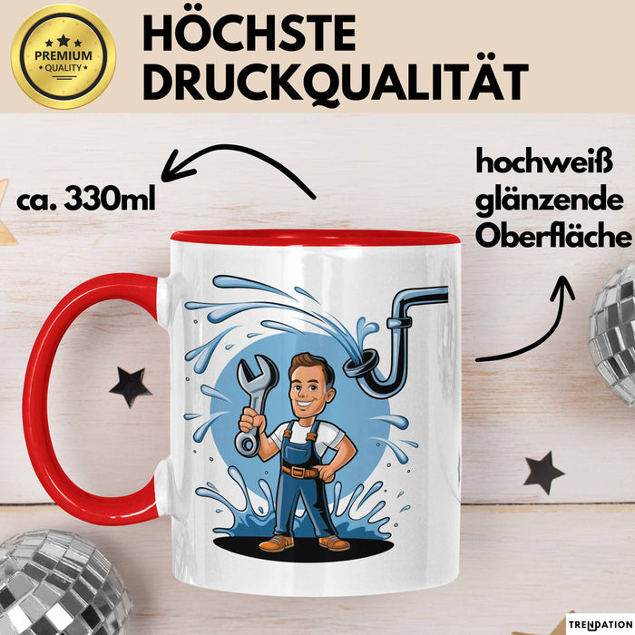 Klempner Tasse Geschenk Lustige Geschenkidee Spruch Für Rohr Reparierer Rot Trendation