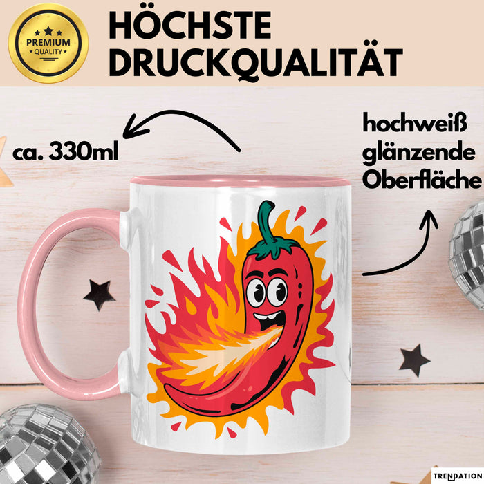 Scharfes Essen Liebhaber Tasse Geschenkidee für Schärfe Fan Rosa Trendation