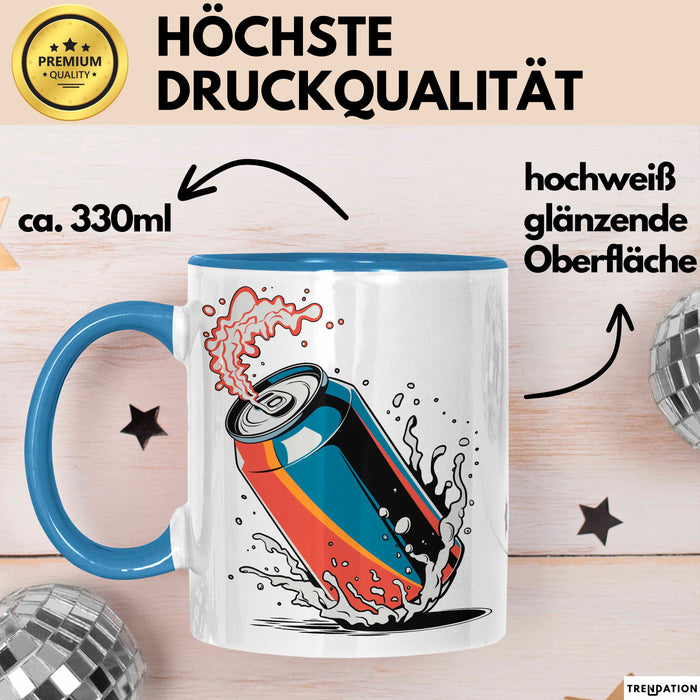 Softdrink Fan Tasse Geschenkidee für Limo und Cola Liebhaber Blau Trendation